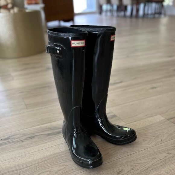 NEW, Original Black Hunter Tall Rain Boots - Picture 1 of 2